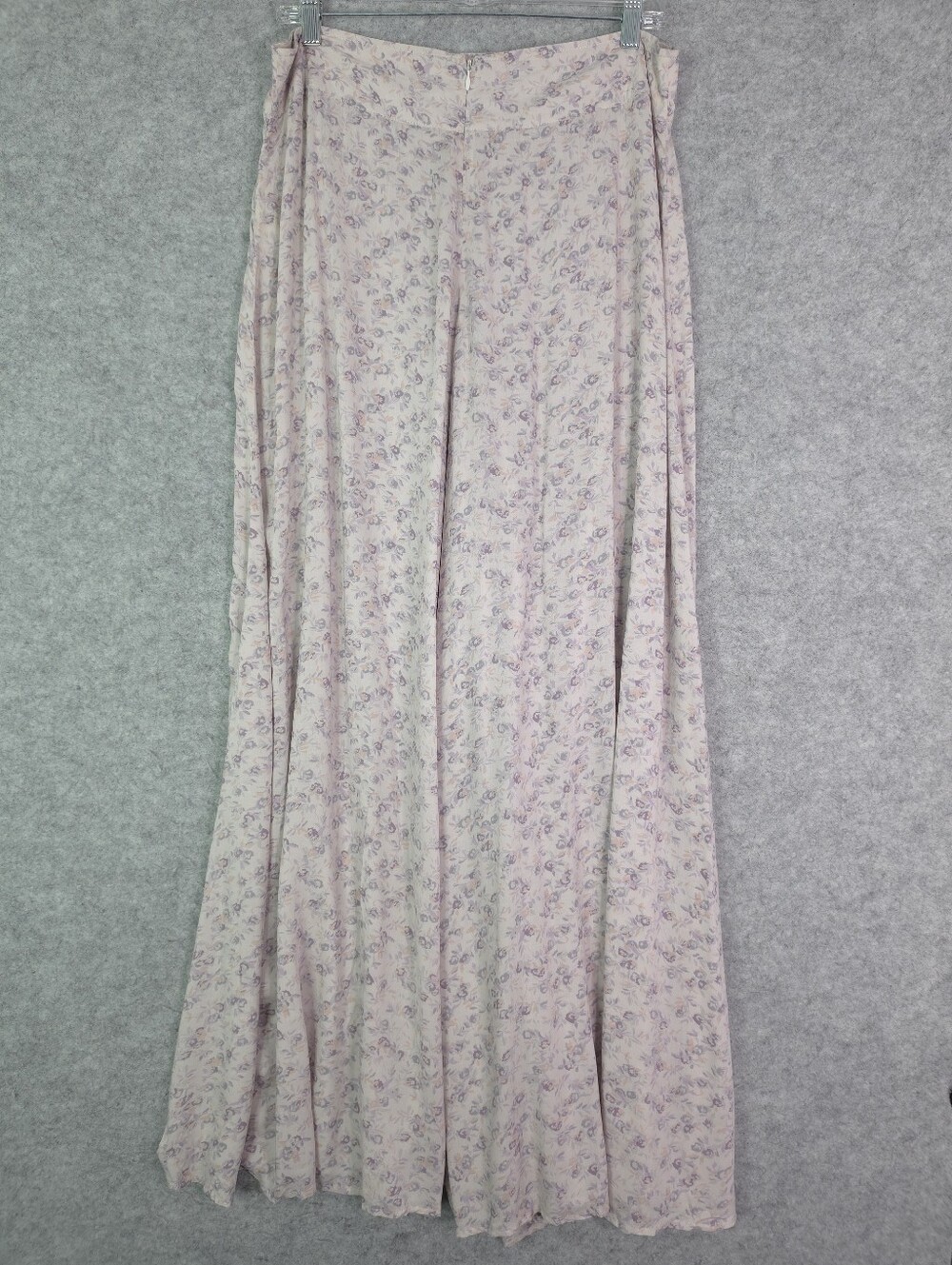 Free People Light Lilac Floral Extreme Wide-Leg Palazzo Pants Sz 12 - Picture 3 of 9